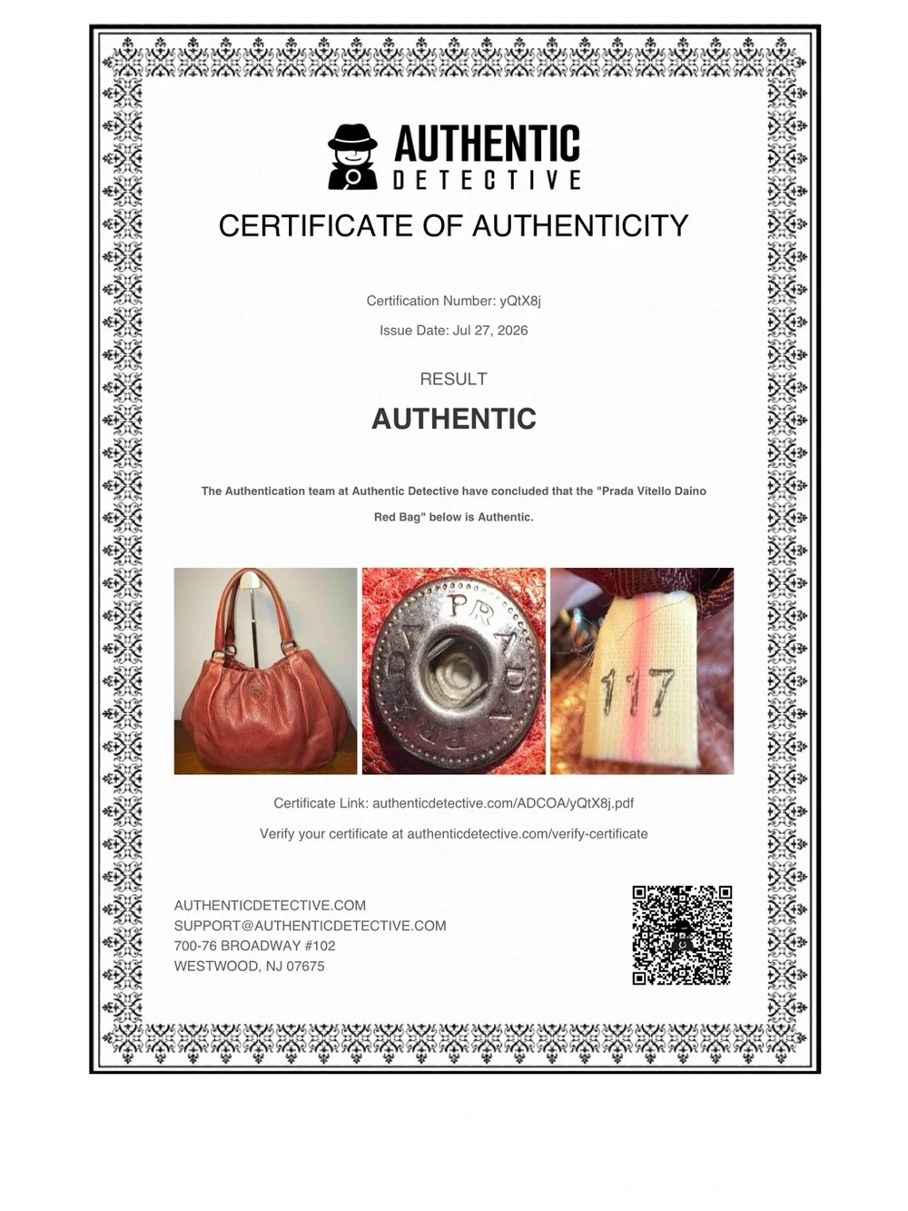 Prada Cervo Antik Deerskin Leather Hobo Bag with COA